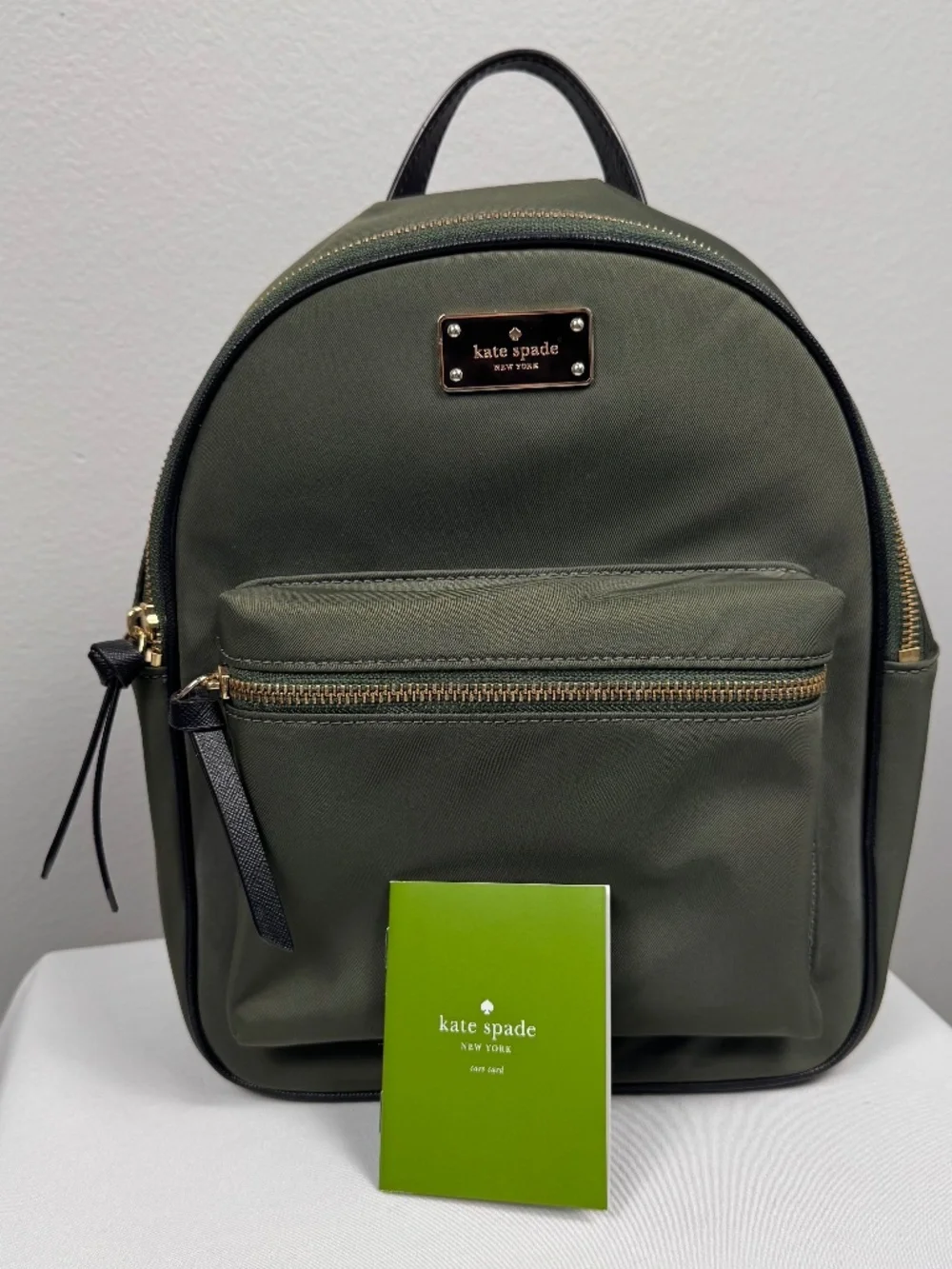 Kate Spade Olive Green Wilson Road Small Bradley Nylon Backpack